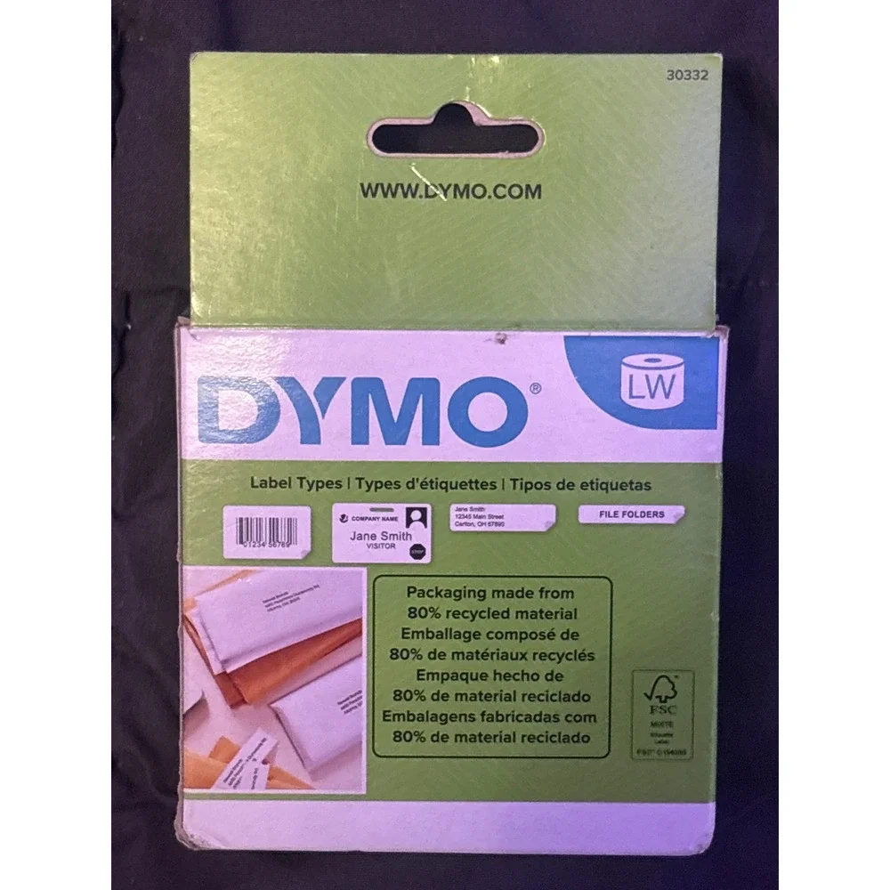 NEW Dymo LabelWriter 1x1 Inch White Multipurpose Labels 750 Count Roll